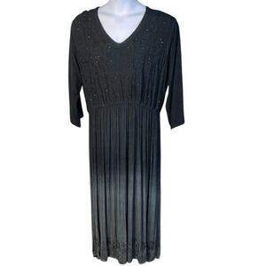 MiB Ombre Beaded Maxi Dress 2X Boho